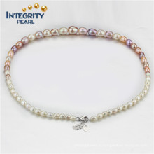 Многоцветный жемчуг ожерелье Градуированные ожерелье перлы AAA 4-9мм падение перлы ожерелье